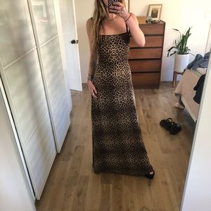 Free People Rococo Leopard Print Maxi Dress Gown 🐆🖤 final price!